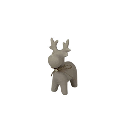 Sand Texture Effect Ceramic Reindeer Decoration 10.8Cm from B&Q