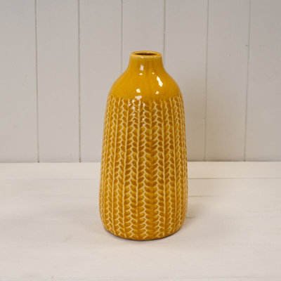 Satchville Yellow Ceramic Vase from B&Q