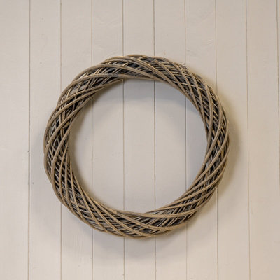 Satchville Grey Round Thick Willow Wreath from B&Q