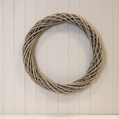 Satchville Grey Round Thick Willow Wreath from B&Q