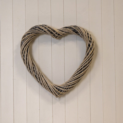 Satchville Grey Heart Thick Willow Wreath from B&Q