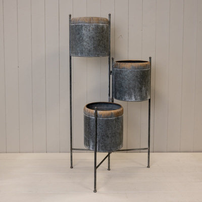 Satchville Zinc Tiered Trio Planter from B&Q