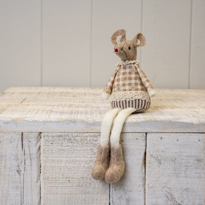 Satchville Brown Fabric Sitting Mouse from B&Q