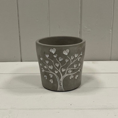 Satchville Grey Cement Love Tree Pot from B&Q