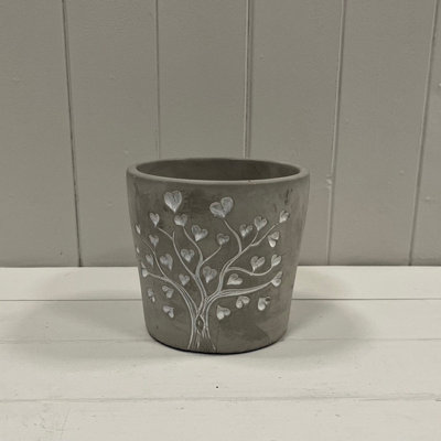 Satchville Grey Cement Love Tree Pot from B&Q