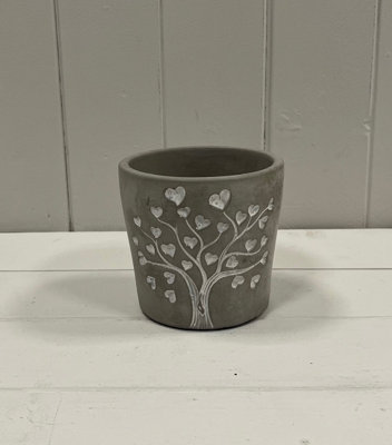 Satchville Grey Cement Love Tree Pot from B&Q