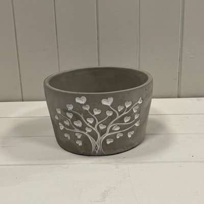 Satchville Grey Cement Love Tree Pot from B&Q