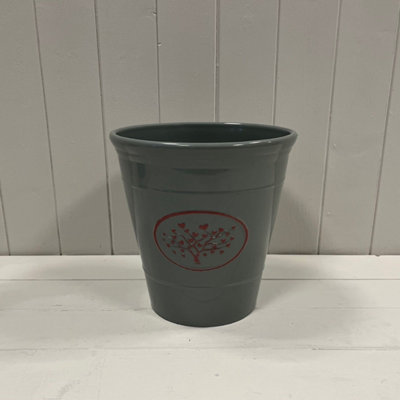  - Satchville Grey Round Love Heart Tree Planter