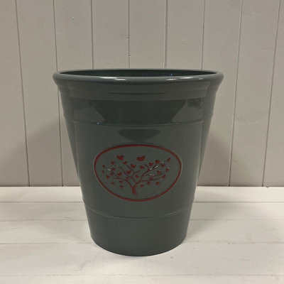  - Satchville Grey Round Love Heart Tree Planter
