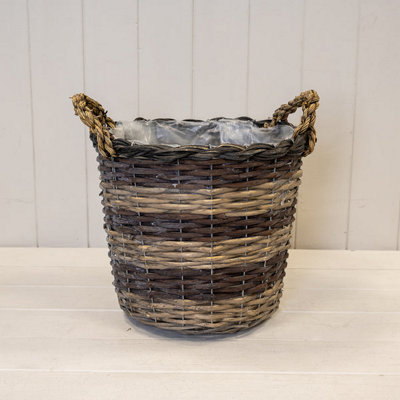  - Satchville Split Willow Round Basket With Ears