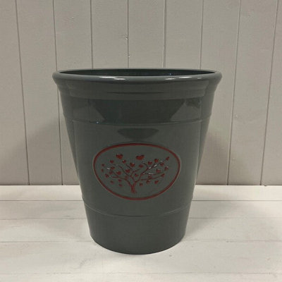  - Satchville Grey Round Love Heart Tree Recycled Plastic Planter