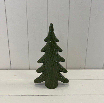 Satchville Dimpled Green Ceramic Christmas Tree Ornament from B&Q
