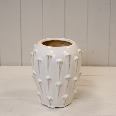 Satchville Cream Ceramic Bobble Vase from B&Q