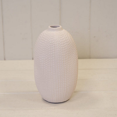 Satchville White Medium Textured Vase from B&Q
