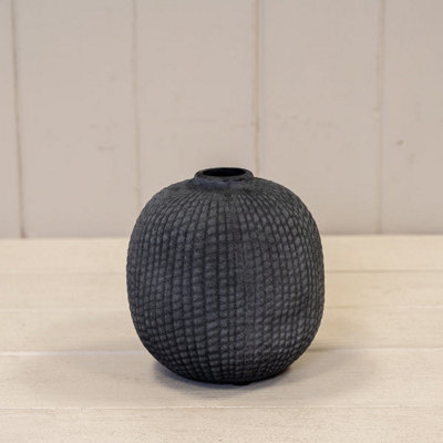 Satchville Modern Grey Textured Vase from B&Q