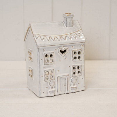  - Satchville Natural Ceramic Heart Tealight House