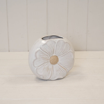  - Satchville Natural Ceramic Vase With Flower Design
