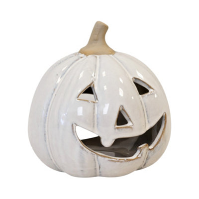 B&Q -  Stone Glazed Ceramic Pumpkin Tealight
