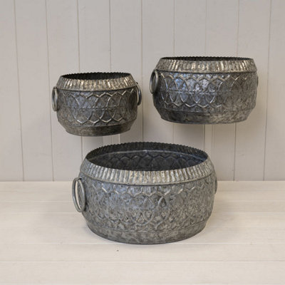 Satchville Patterned Bowl Planters Set Of 3 from B&Q