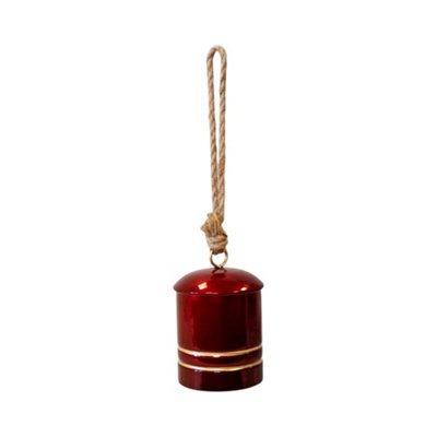 B&Q -  Glossy Red Metal Cowbell Hanging Decoration