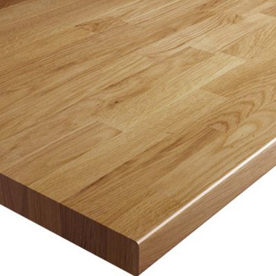 Wilsonart Colmar Oak Wood Effect Laminate Post-Formed Edge Kitchen Breakfast Bar(L)3000mm (W)900mm (T)38mm from B&Q