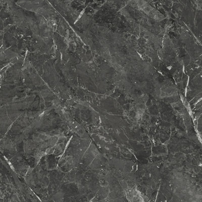 Wilsonart Marmo Nero Matt Black Marble Effect Laminate Kitchen Upstand (L)3000mm from B&Q