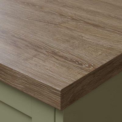 Options Plus Mondego Oak Postformed Laminate Kitchen Breakfast Bar4100mm X 900mm X 38mm from B&Q