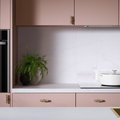 Omega Options Paros Marble Laminate Kitchen Backsplash3000mm X 600mm X 9mm from B&Q