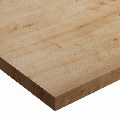 Wilsonart Mountain Oak Wood Effect Laminate Square Edge Kitchen Breakfast Bar(L)3000mm (W)900mm (T)38mm from B&Q
