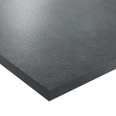 B&Q -  Brasilia Matt Grey Stone Effect Laminate Square Edge Kitchen Worktop(L)3000mm (W)600mm (T)22mm