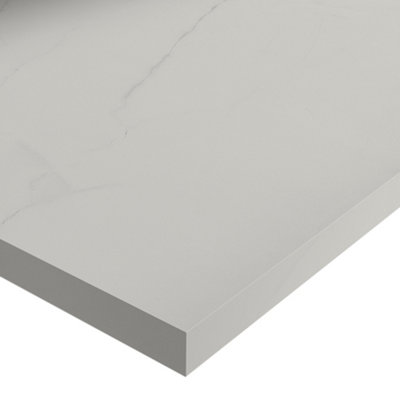 Wilsonart Marbre De Paros Matt White Marble Effect Laminate Square Edge Kitchen Worktop(L)3000mm (W)600mm (T)22mm from B&Q