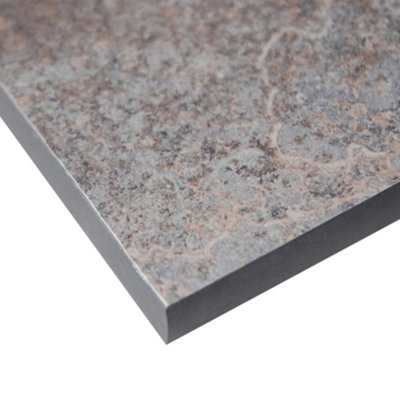 Wilsonart Caldeira Brown Concrete Effect Compact Laminate Square Edge Kitchen Breakfast Bar(L)3000mm (W)900mm (T)12mm from B&Q
