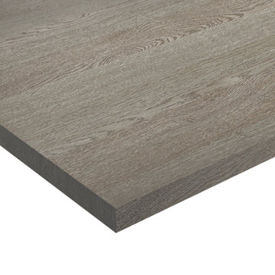 Wilsonart Silver Oak Matt Grey Wood Effect Laminate Square Edge Kitchen Breakfast Bar(L)3000mm (W)900mm (T)38mm from B&Q