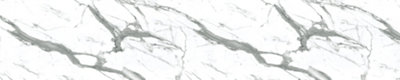 Alloy Bianco Marble Kitchen Backsplash  3050mm X 600mm X 4mm from B&Q