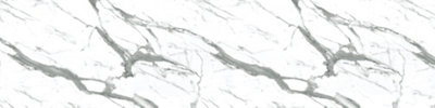 Alloy Bianco Marble Kitchen Backsplash 3050mm X 750mm X 4mm from B&Q