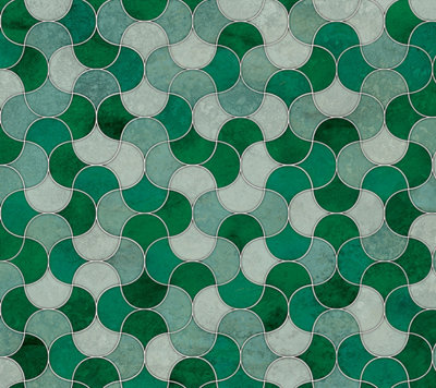 Alloy Emerald Scallop Kitchen Splashback 900mm X 800mm X 4mm from B&Q