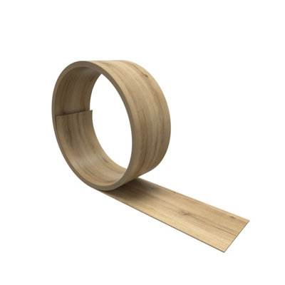 B&Q -  Modern Ashdown Oak Square Edge Laminate Kitchen Edging4200mm X 43mm