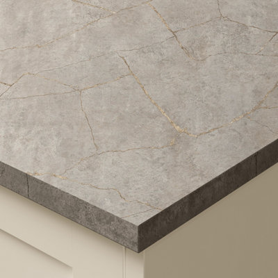 Omega Sleek Minos Stone Square Edge Laminate Kitchen  Worktop3000 X 620mm X 22mm from B&Q