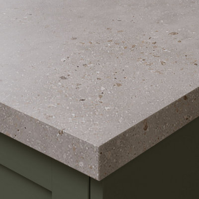 Omega Modern Terrazzo Dune Square Edge Laminate Kitchen Worktop4100 X 620mm X 38mm from B&Q