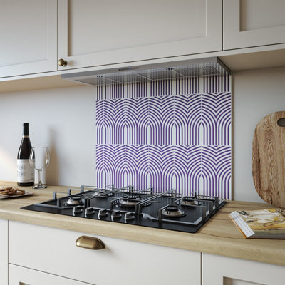 Alloy Arches Midnight Kitchen Hob Splashback PanelHeat Resistant Aluminium Splashback Kitchen Wall Protector600X800mm from B&Q