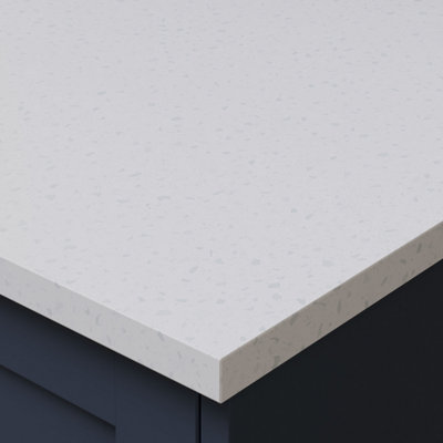 Omega Sleek White Quartz Worktop Sample 210mm X 148mm X 2mm from B&Q