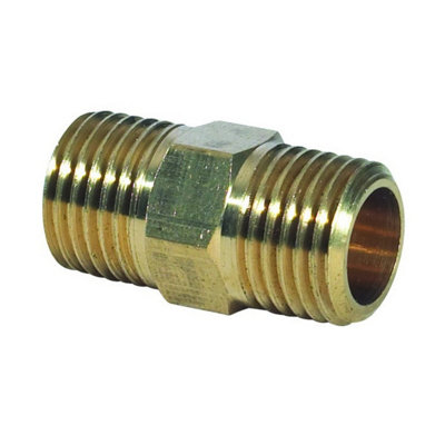 Plumbright Brass Hexagon Nipple 1/2" from B&Q