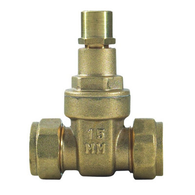 Plumbright 15mm Brass Gatevalve Lockshield from B&Q