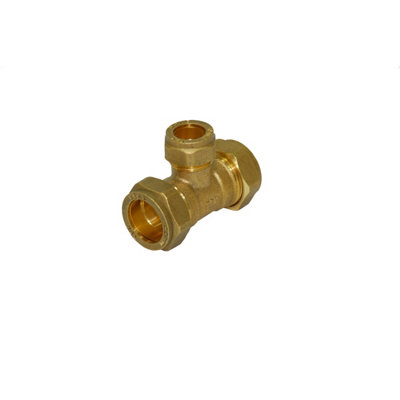 Plumbright Compression Reduced Branch Tee 22mm X 22mm X 15mm G318222215. from B&Q