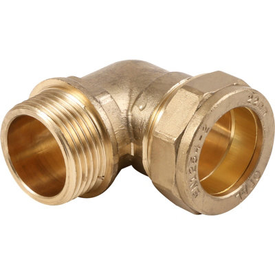 Plumbright Compression Elbow Male 22mm X 3/4" P802.12 from B&Q