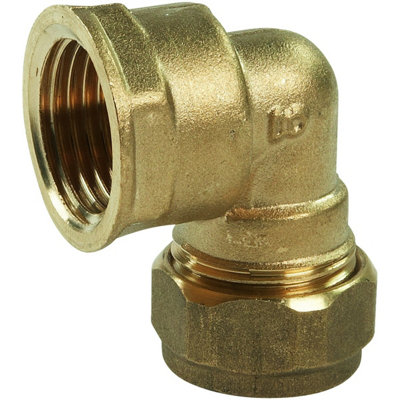 Plumbright Compression Elbow Female 22mm X 3/4" P802.12 from B&Q