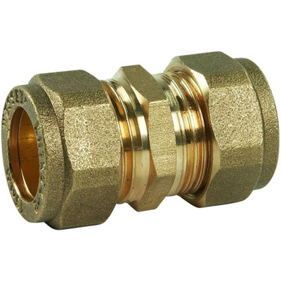 Plumbright Compression Coupler 10mm Dzr P901Dr.03 from B&Q