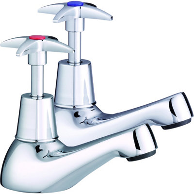 B&Q -  Cross Head Bath Pillar Taps Compression Valves
