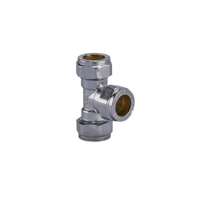 Plumbright Compression Equal Tee 15mm Chrome Plated P701Cp05 from B&Q