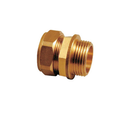 Plumbright Compression Coupling Male 15mm X 3/4" G31107515. from B&Q